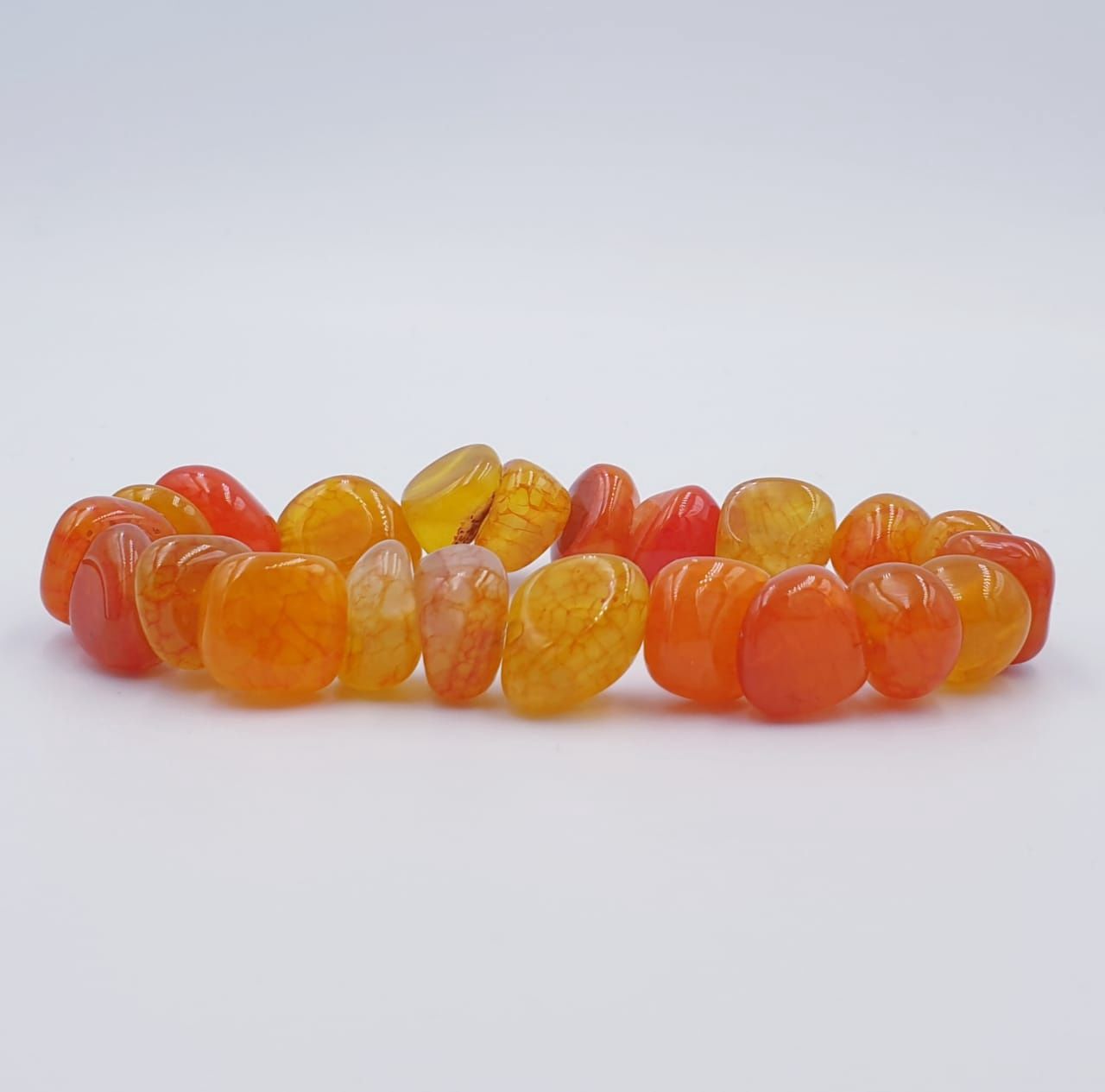 Tumbled Orange Dragon Vein Agate