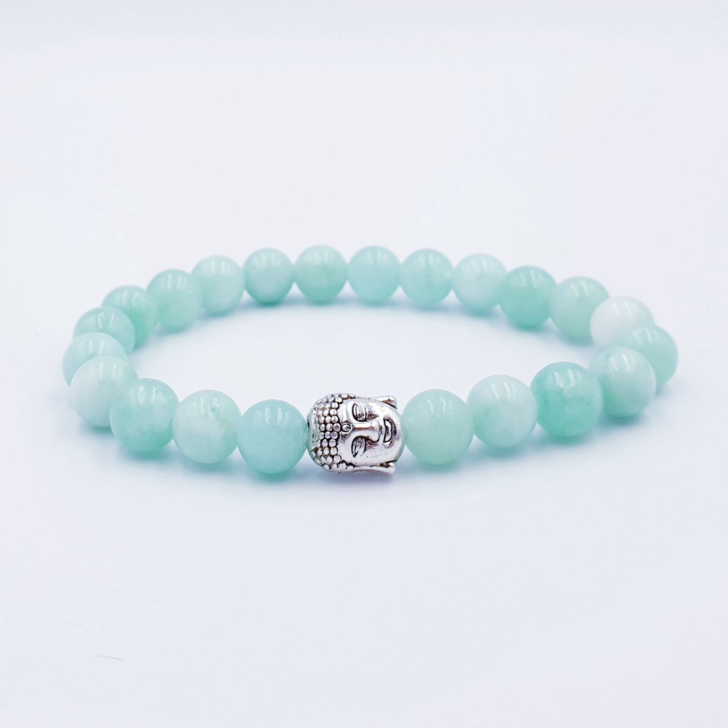 Green Anhydrite 8mm with Buddha Charm