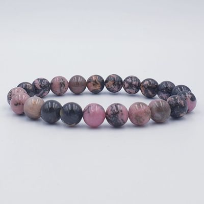 Black Stripe Rhodochrosite 8mm