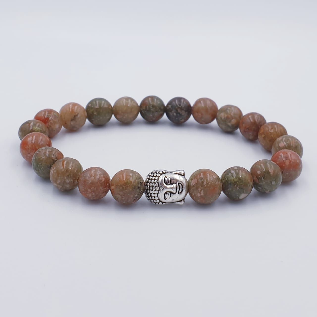 Autumn Jasper 8mm with Buddha Charm