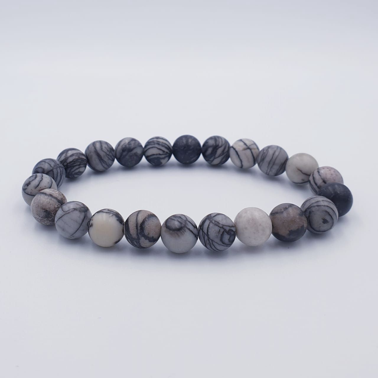 Black Webbed Picasso Jasper 8mm