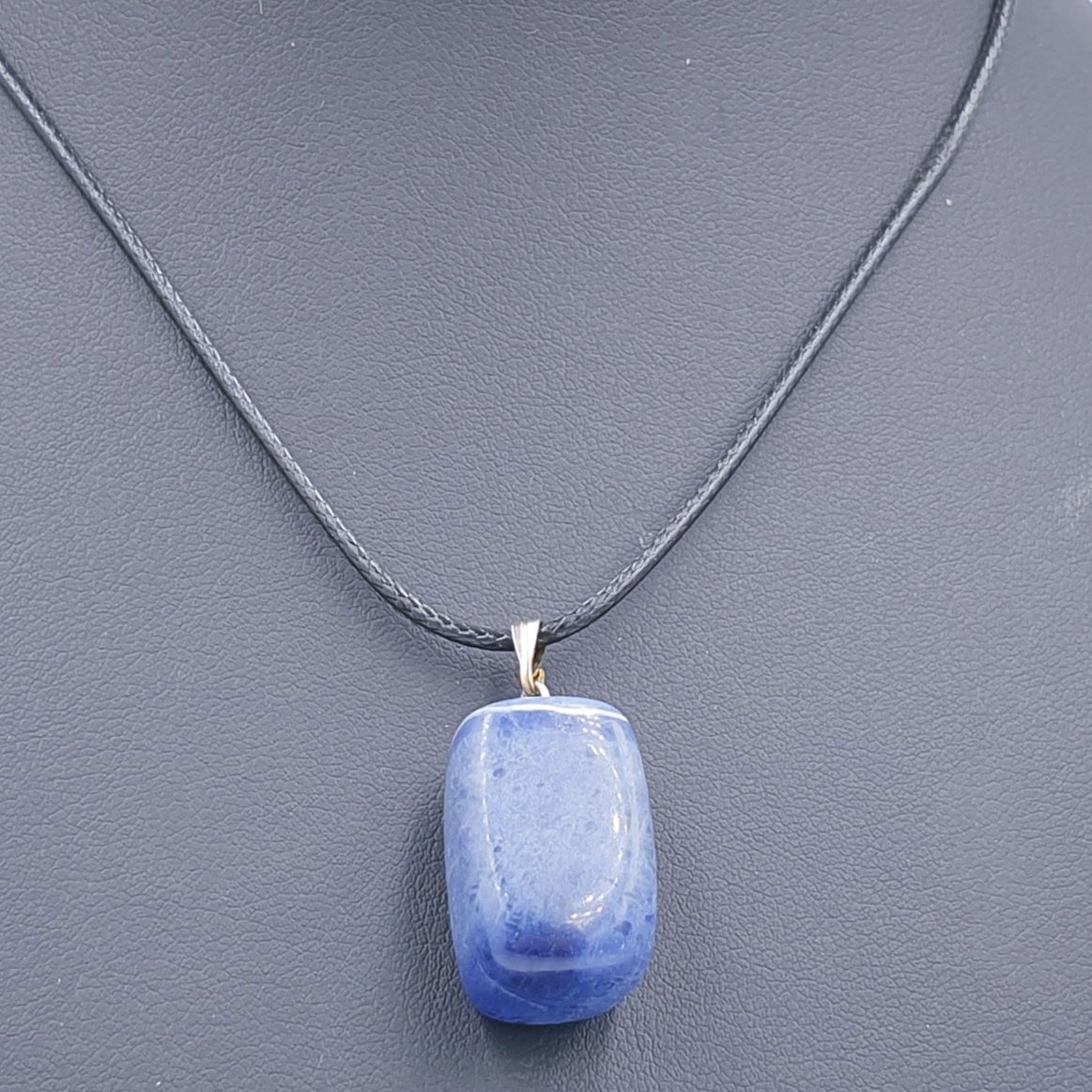 Sodalite Nugget Pendant on Black Cord 45cm + 7cm Extension