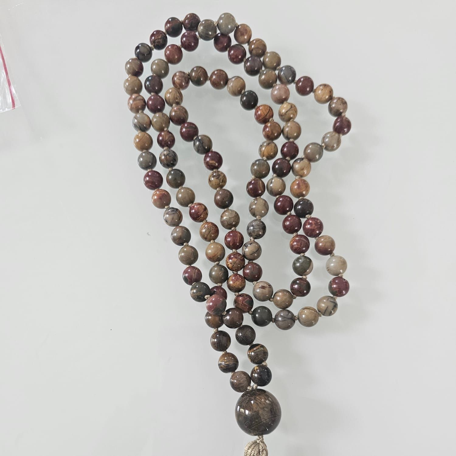 Picasso Jasper 8mm Knotted Mala
