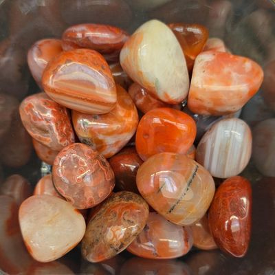 Red Agate Tumbled Gemstone 15-20mm 100g Pack
