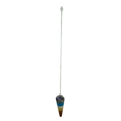 7 Chakra Spliced Pendulum Hexagonal Cone
