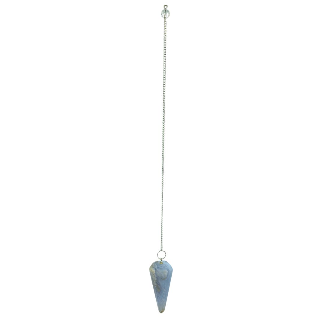 Blue Lace Agate Pendulum Hexagonal Cone