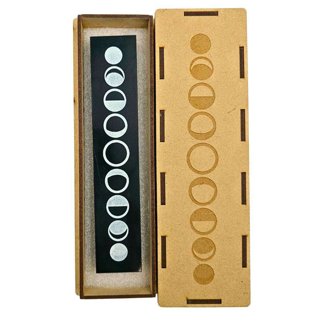 Tourmaline Boxed Rectangle Plate Moon Phases (White)