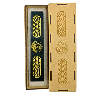 Tourmaline Boxed Rectangle Plate Tree of Life (Gold)