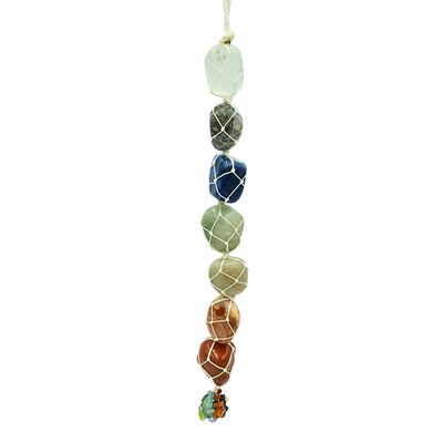 Gemstone Hanger 7 Chakra on White Cord