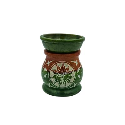 Soapstone Oil Burner - Sun 2 Colour (8cm height; 6cm width)