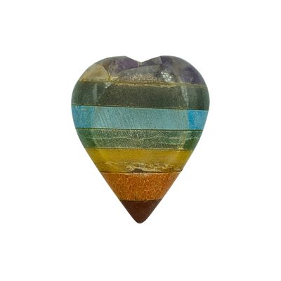 7 Chakra Spliced Sphere Stand Heart (3cm cradle)