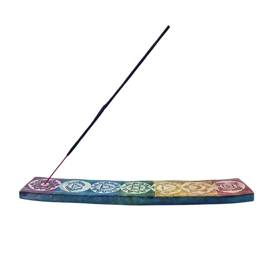 7 Chakra Blue Soapstone Incense Holder (25cm x 5cm)