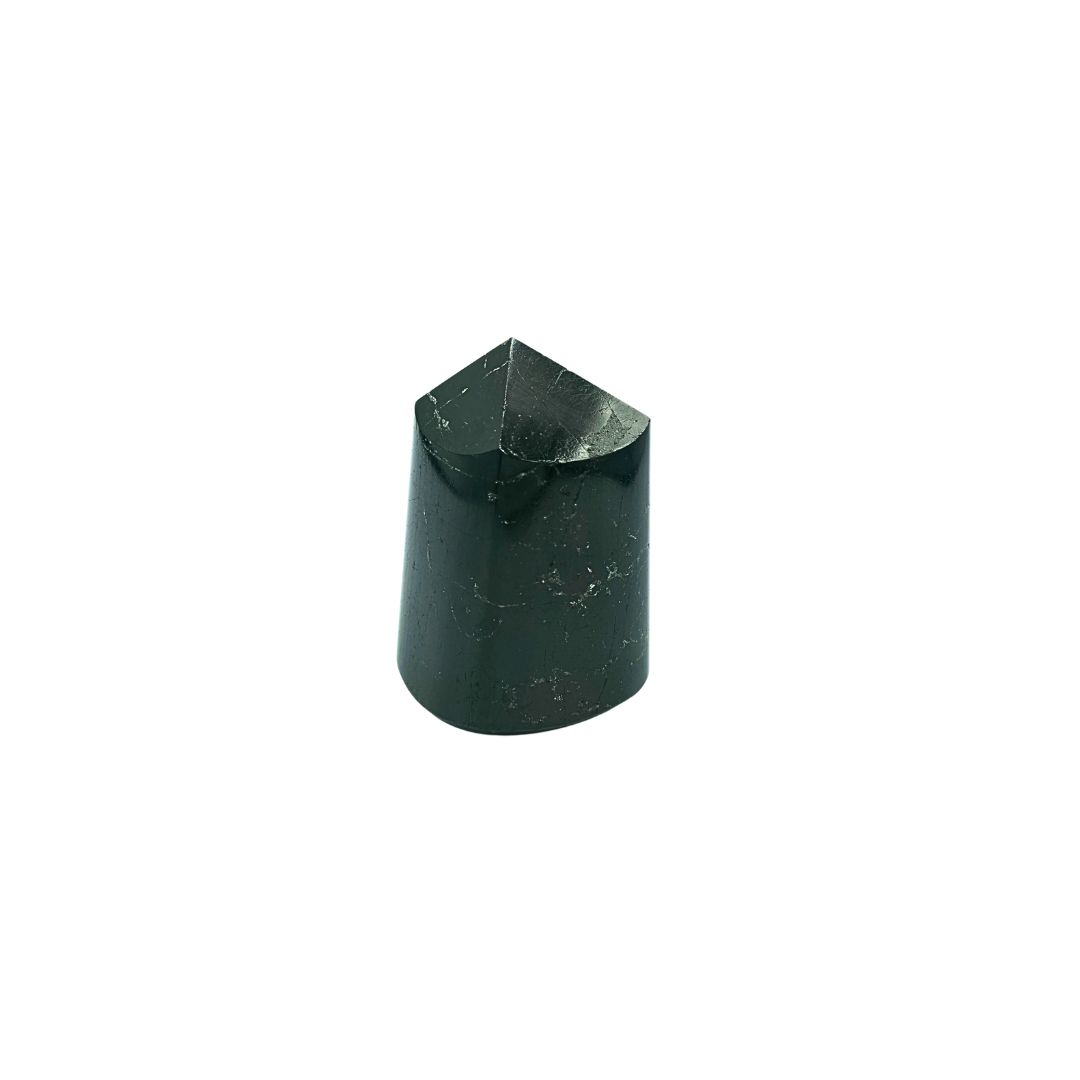 Black Tourmaline with Pyrite Tower 380g