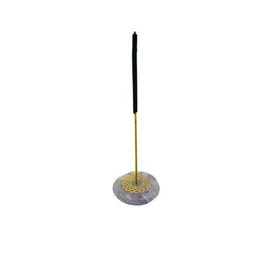 Amethyst Crown Chakra Engraved Cabochon Incense Holder