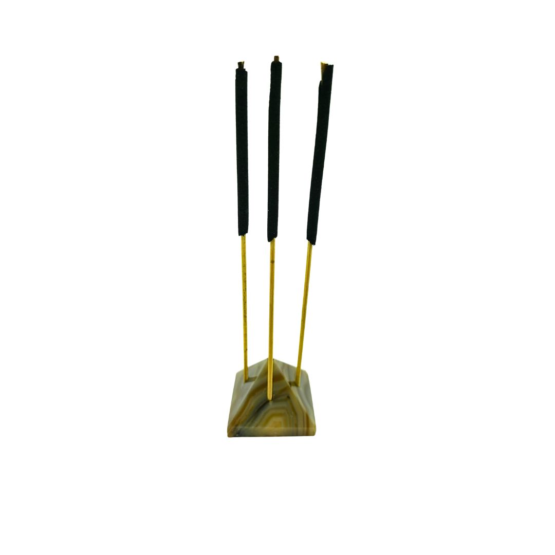 Banded Agate Mini Pyramid Incense Holder