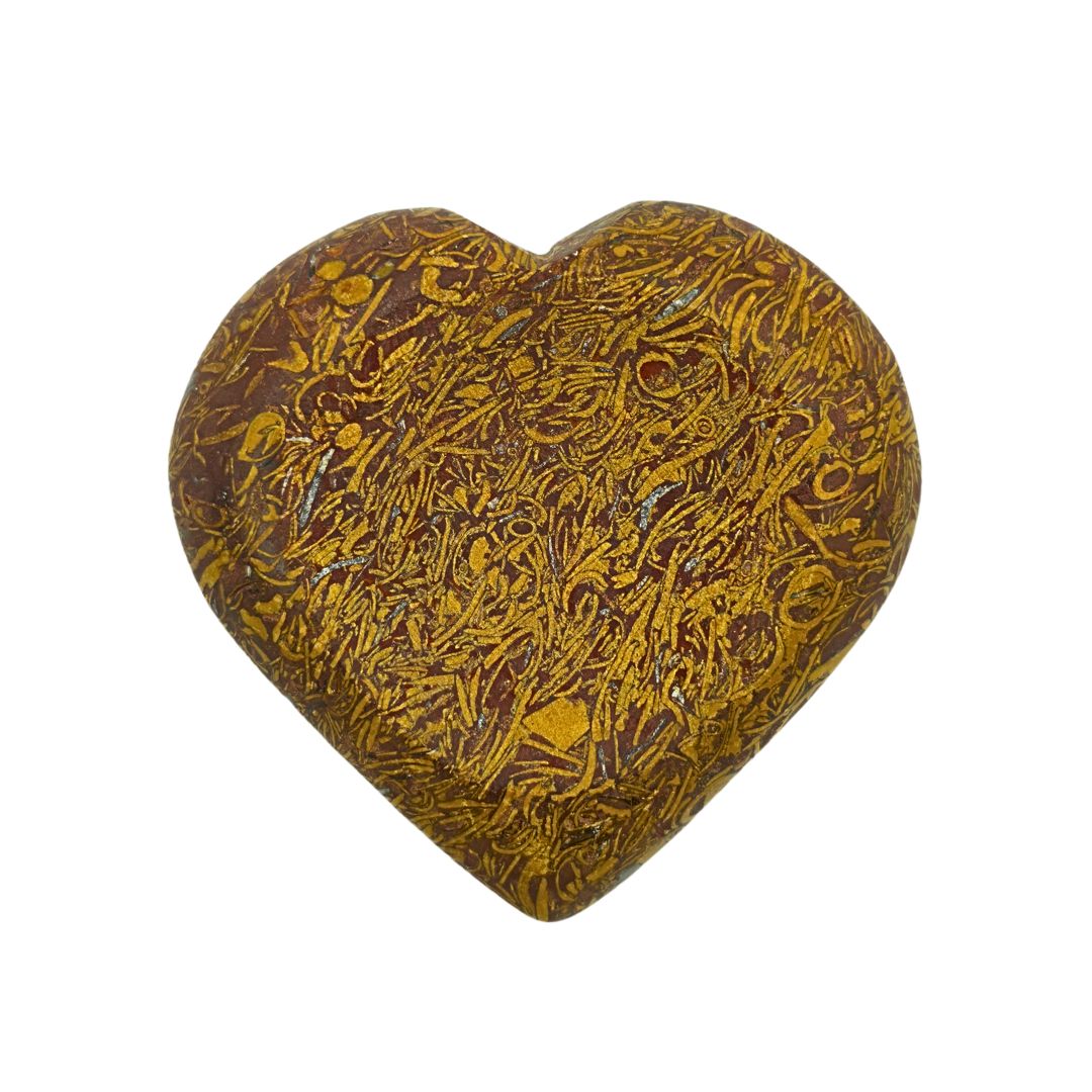 Calligraphy Jasper Sphere Stand Heart (3cm cradle)