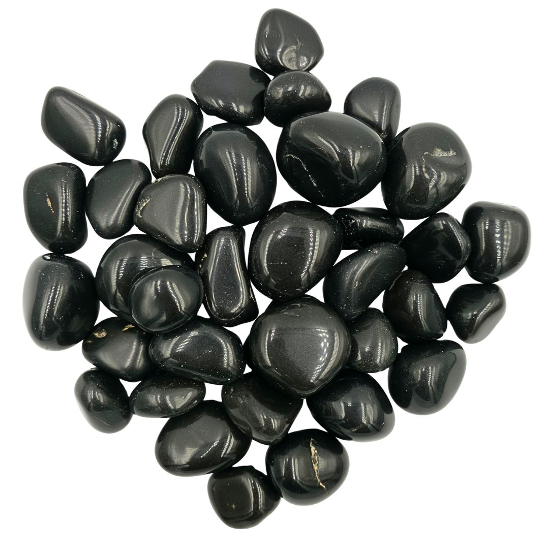 Black Agate Tumbled Gemstone Large - Pack of 10