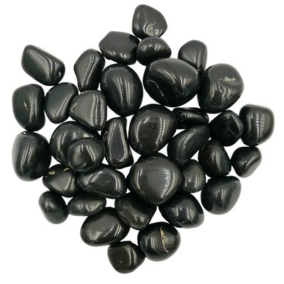 Black Agate Tumbled Gemstone Large - Pack of 10