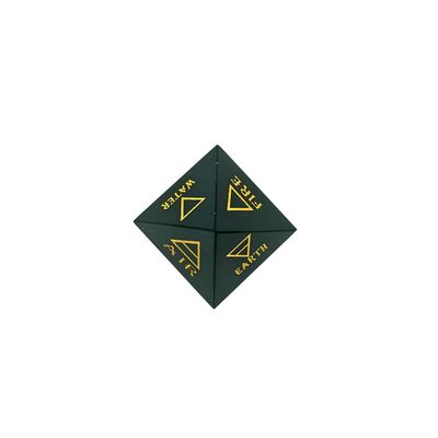 Black Tourmaline Pyramid with Gold Earth Elements Engraving (100g)