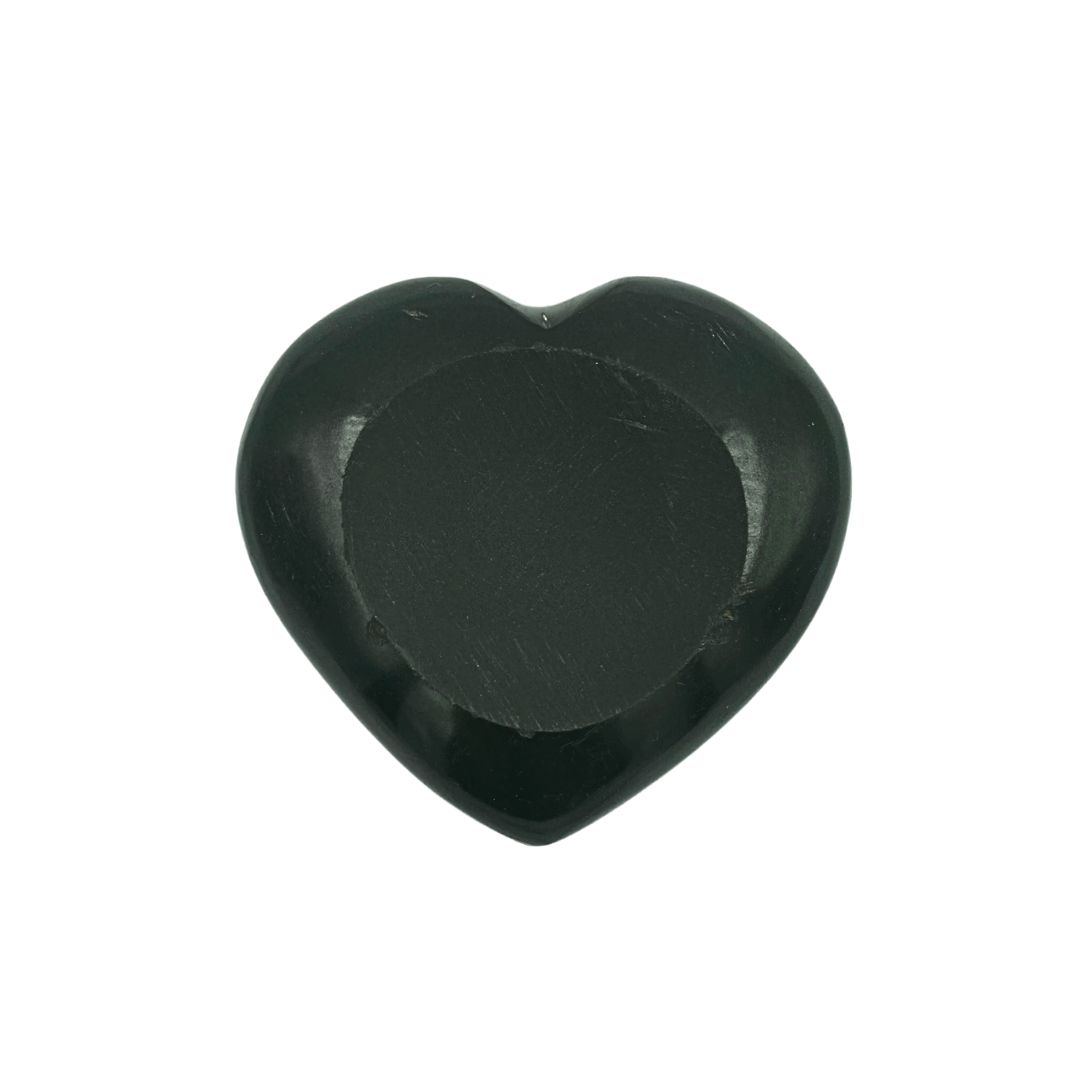 Black Tourmaline Sphere Stand Heart (3cm cradle)