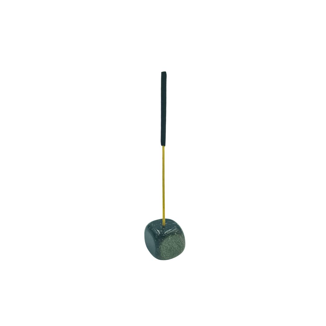 Black Tourmaline with Pyrite Tumbled Gemstone Incense Holder