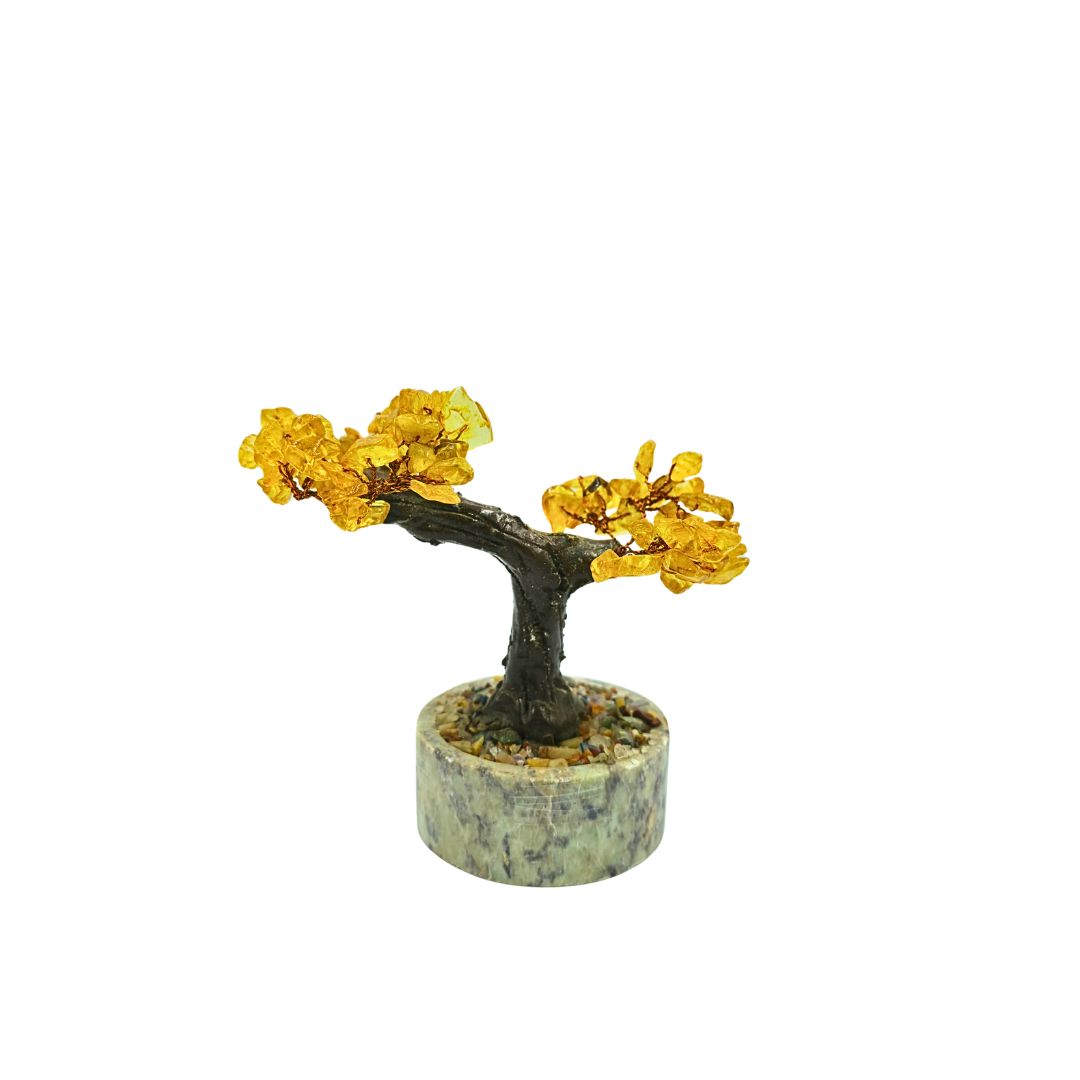 Citrine Tree on Resin and Copper Wire with Soft Stone and Mix Chip Base (10cm)