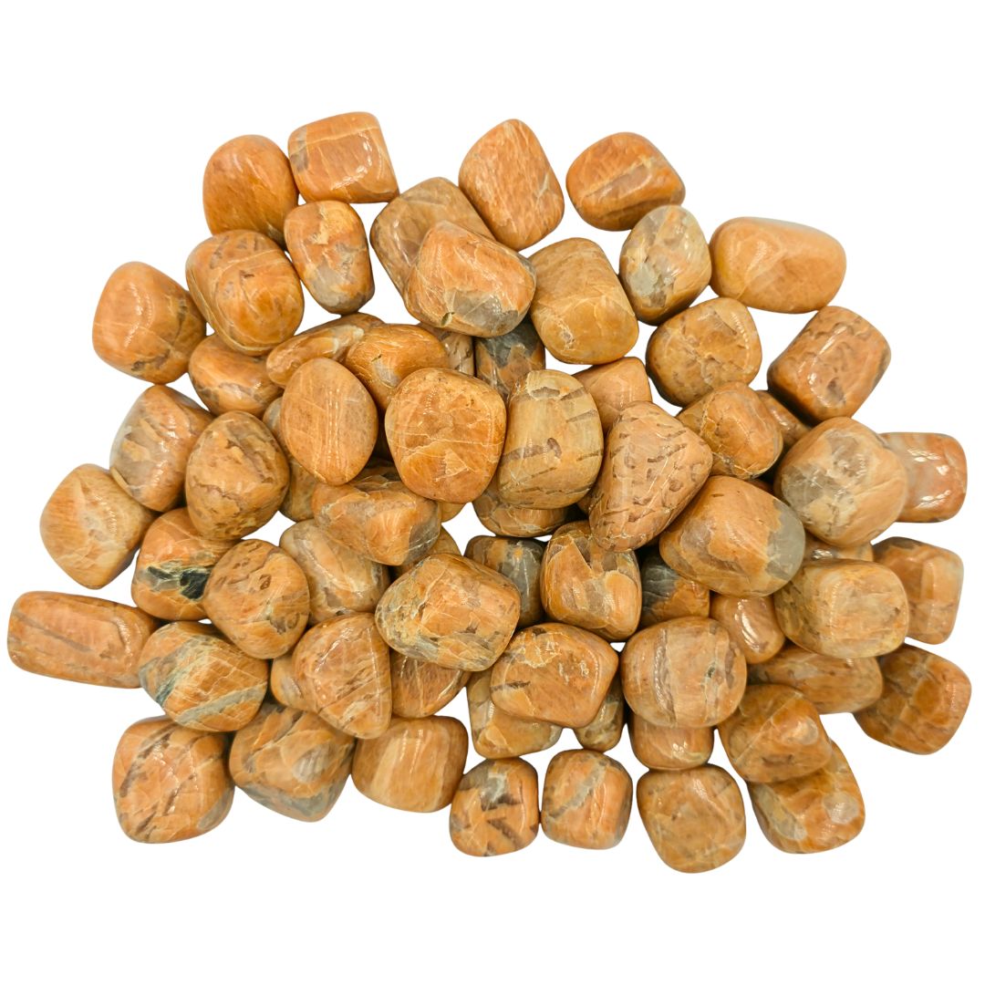 Dark Peach Moonstone Tumbled Gemstone Medium - Pack of 10