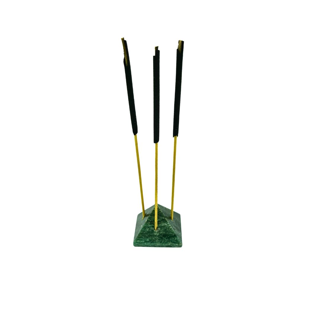 Dark Green Aventurine Mini Pyramid Incense Holder