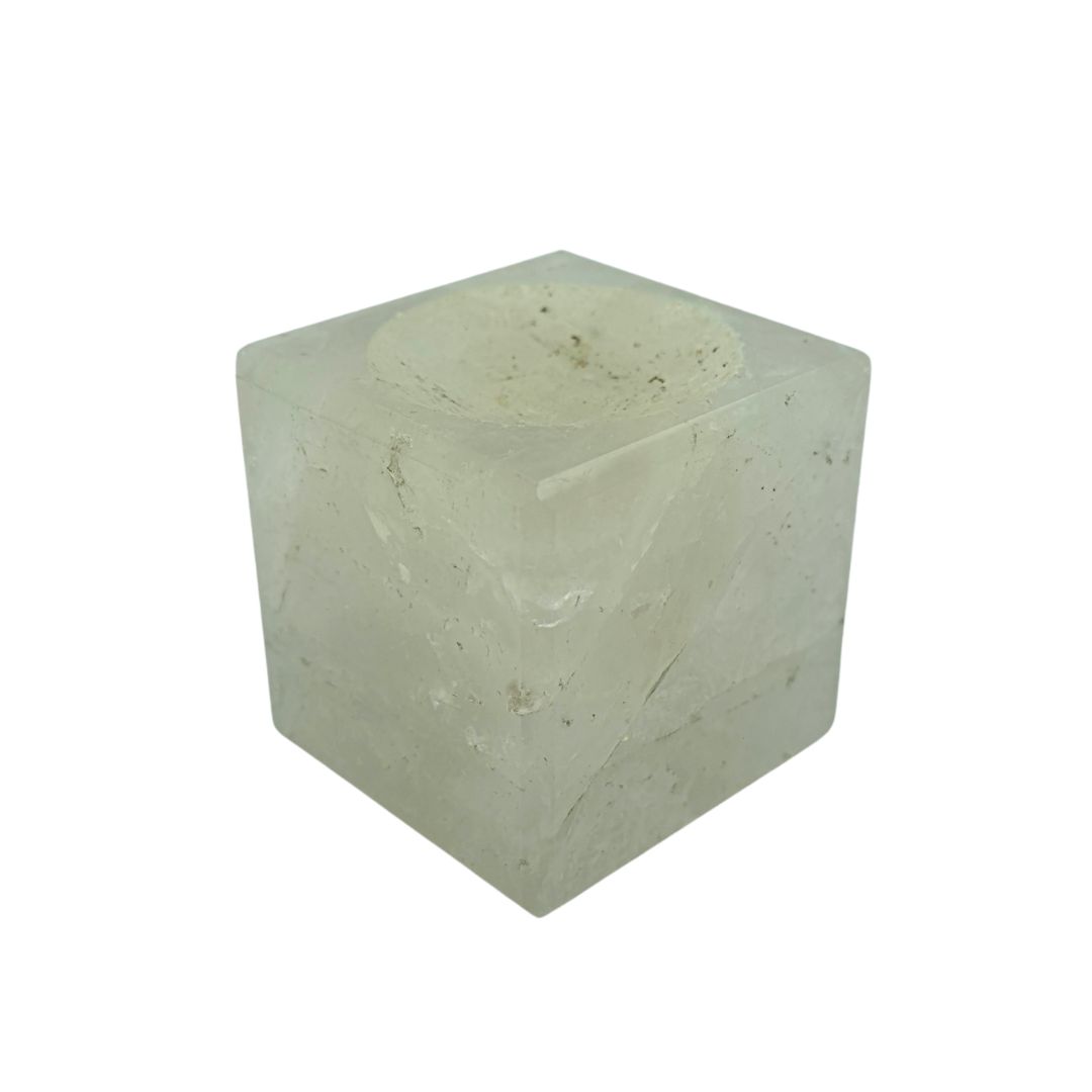 Clear Quartz Cube Sphere Stand 45mm (3cm Cradle)