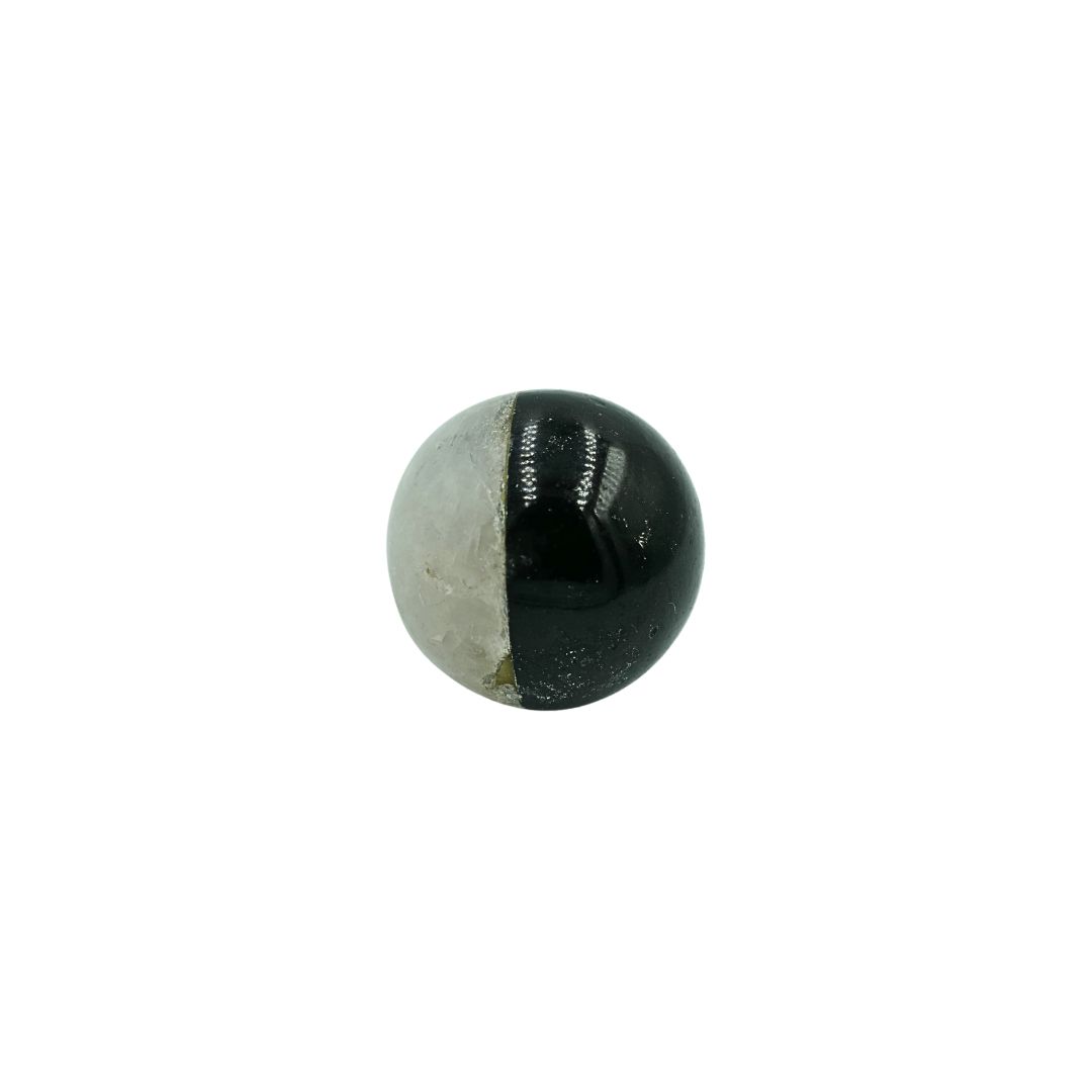 Clear Quartz and Black Tourmaline Spliced Sphere (140g)