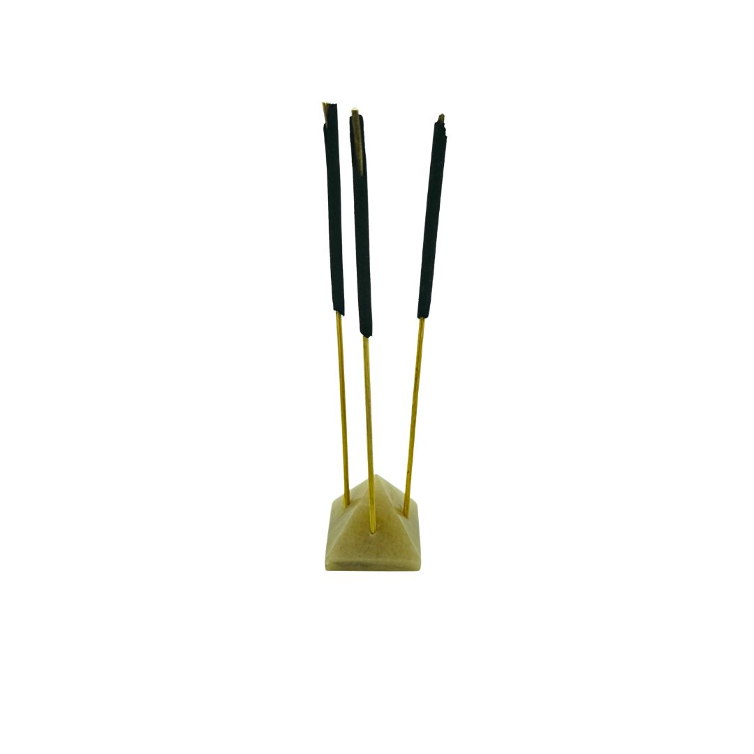 Honey Calcite Mini Pyramid Incense Holder