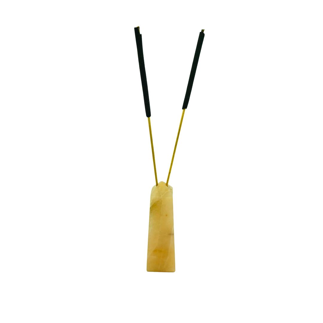 Honey Calcite Tower Incense Holder