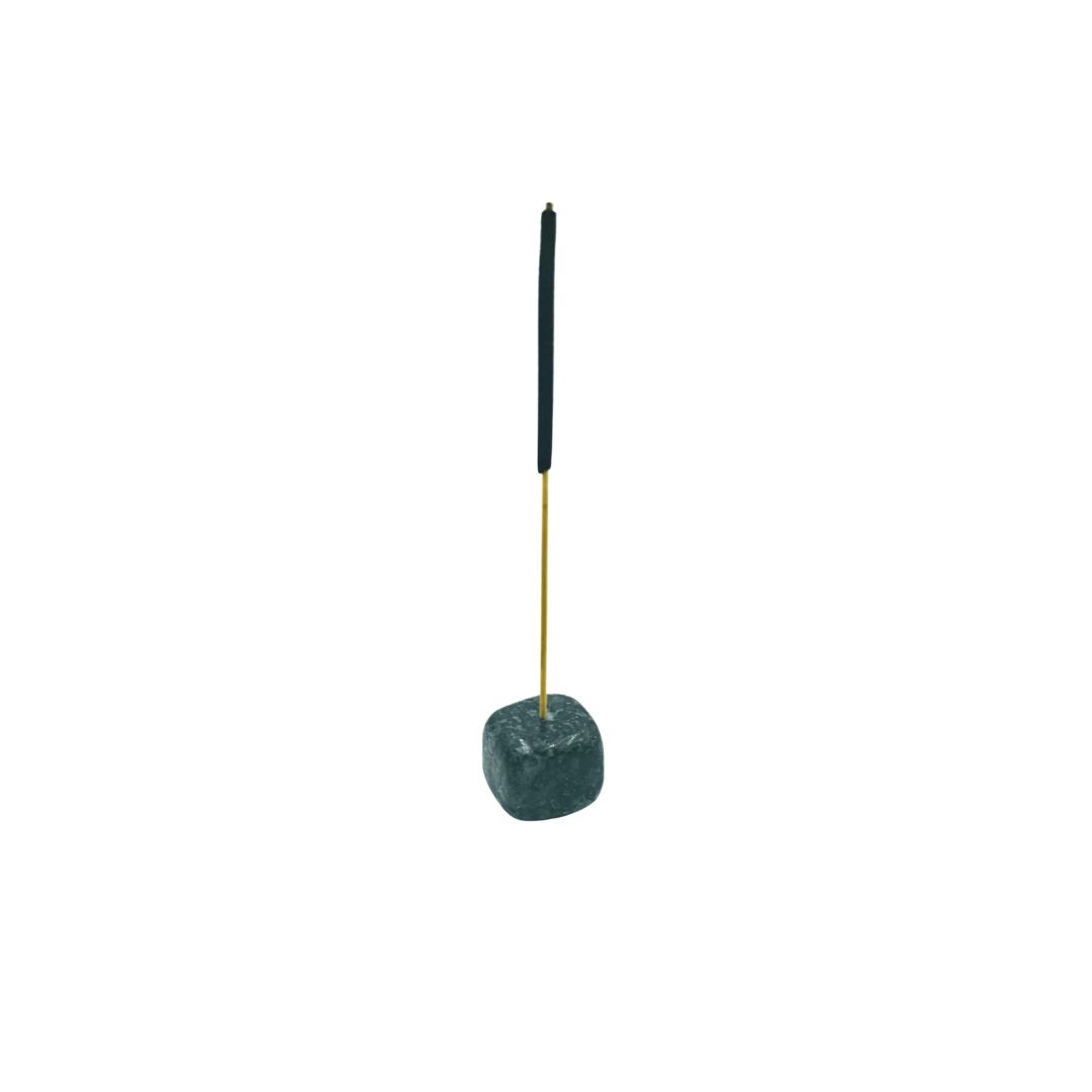 Indigo Gabbro Tumbled Gemstone Incense Holder