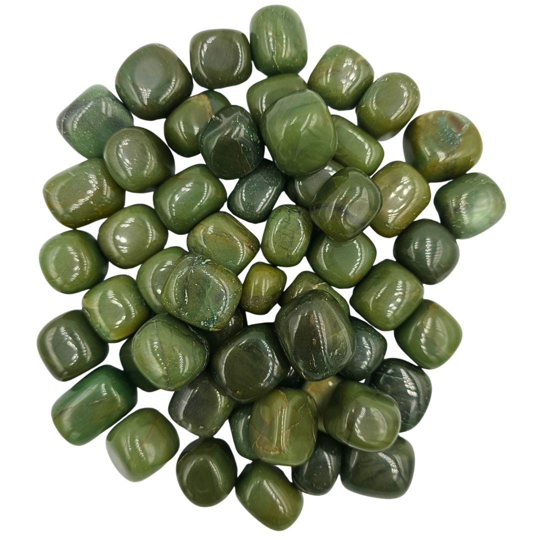 Green Jade Tumbled Gemstone Medium - Pack of 10