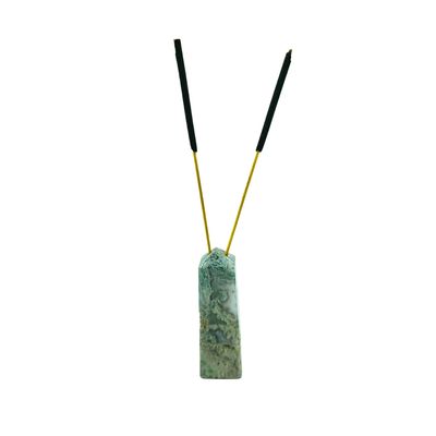 Moss Agate Tower Incense Holder