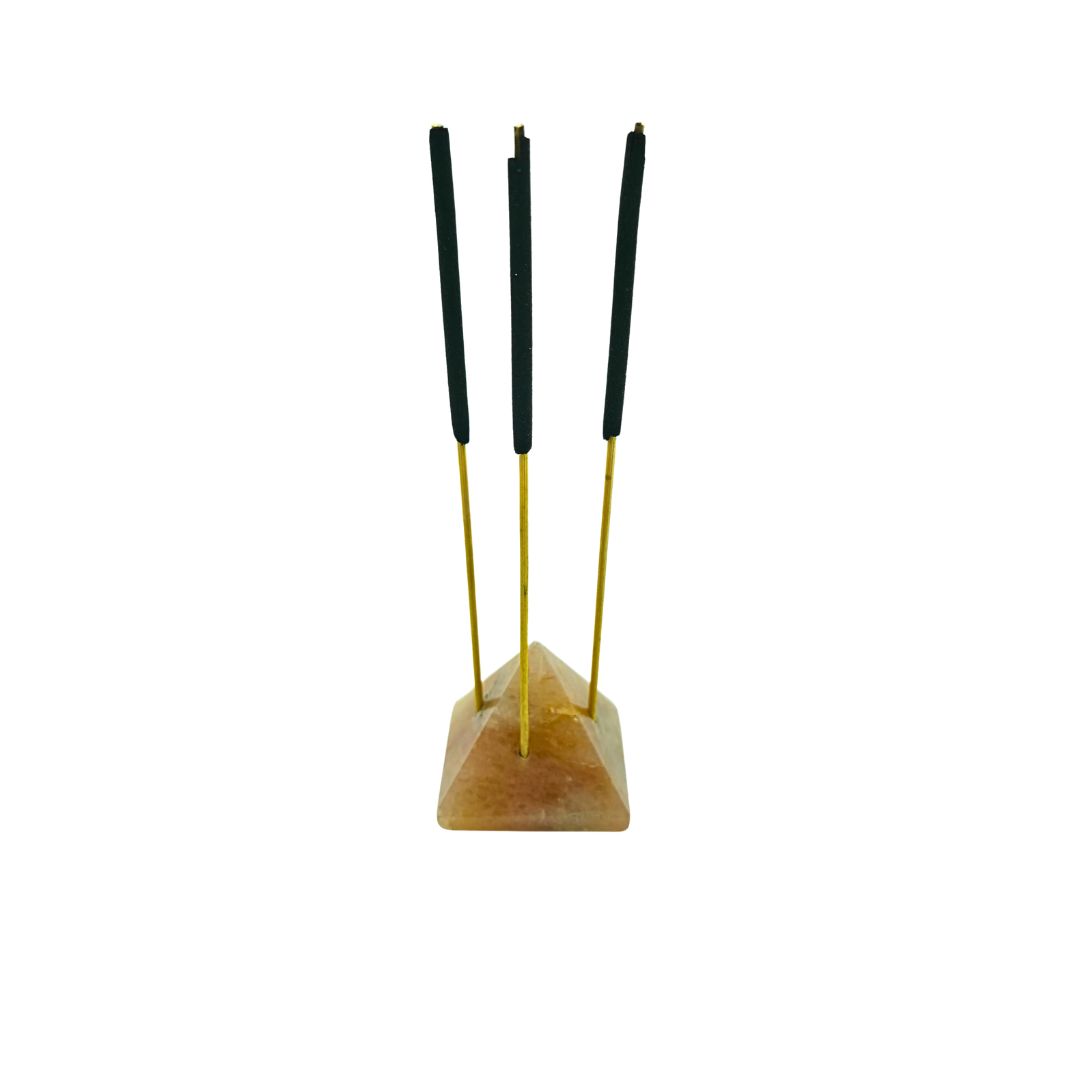 Peach Aventurine Mini Pyramid Incense Holder