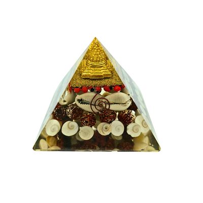 Orgonite Pyramid Shri Yantra Gomti Chakra with Spiral (280g 9x9cm)