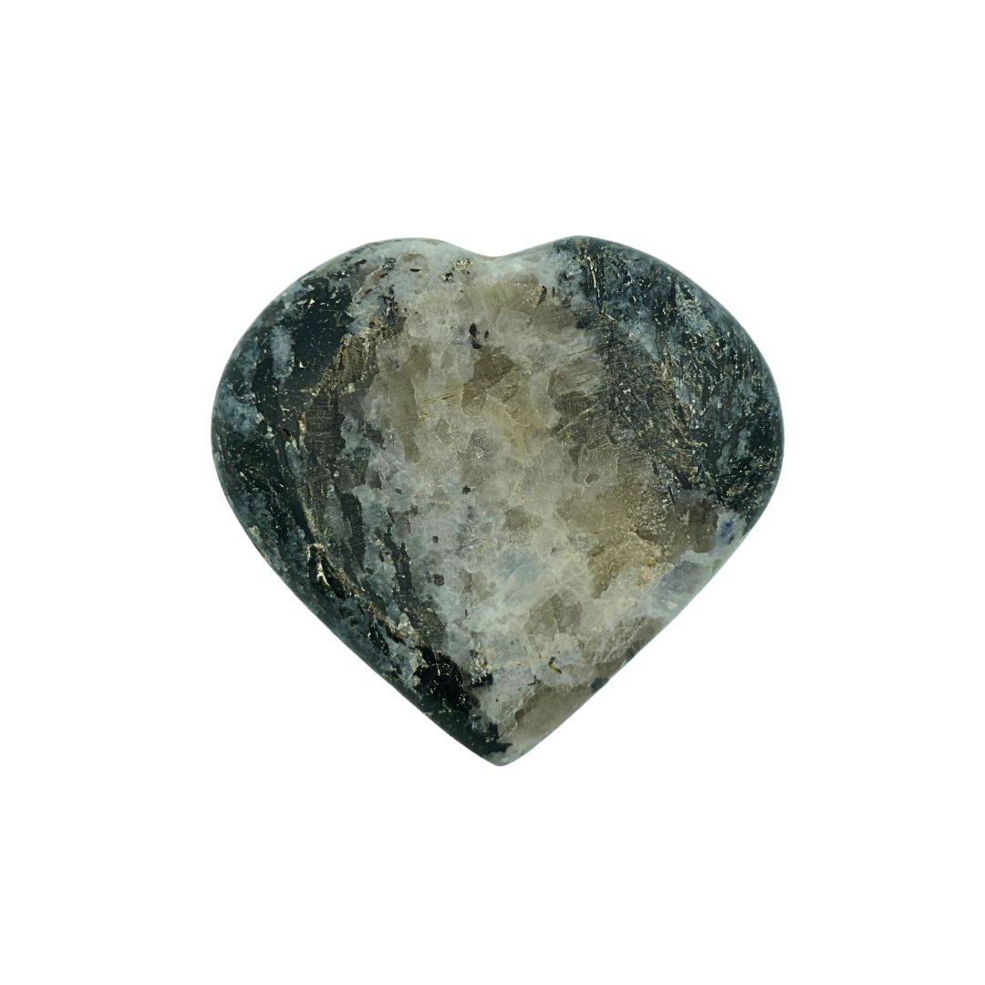 Rainbow Moonstone Sphere Stand Heart (3cm cradle)