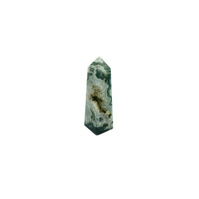 Moss Agate Geode Tower 110g