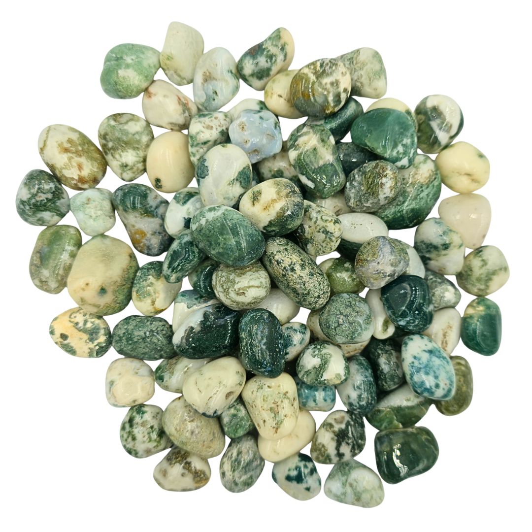 Moss Agate Tumbled Gemstone Small - Pack of 10
