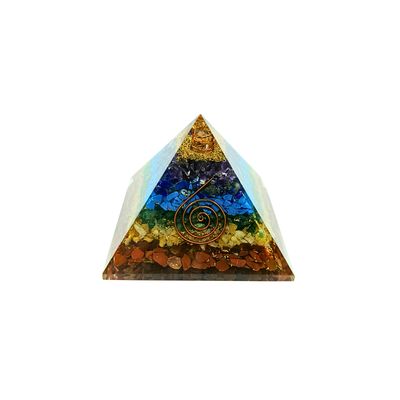 Orgonite Pyramid Chakra with Spiral (190g 7.5x7.5cm)
