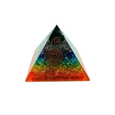 Orgonite Pyramid Chakra with Spiral (360g 9x9cm)