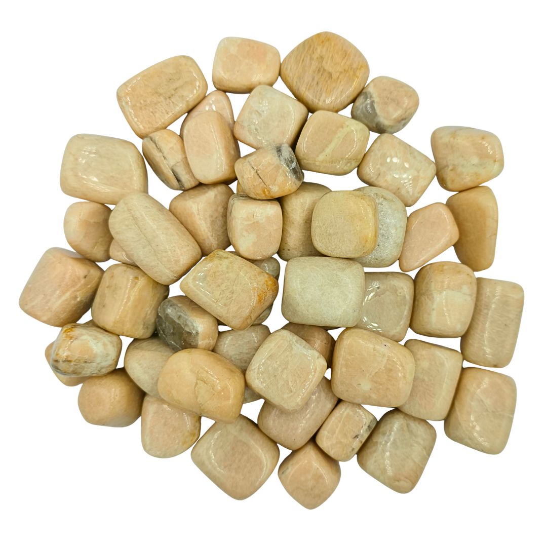 Peach Moonstone Tumbled Gemstone Medium  - Pack of 10