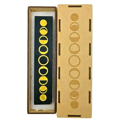 Tourmaline Boxed Rectangle Plate Moon Phases (Gold)