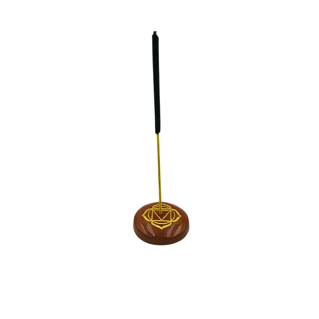 Red Jasper Root Chakra Engraved Cabochon Incense Holder