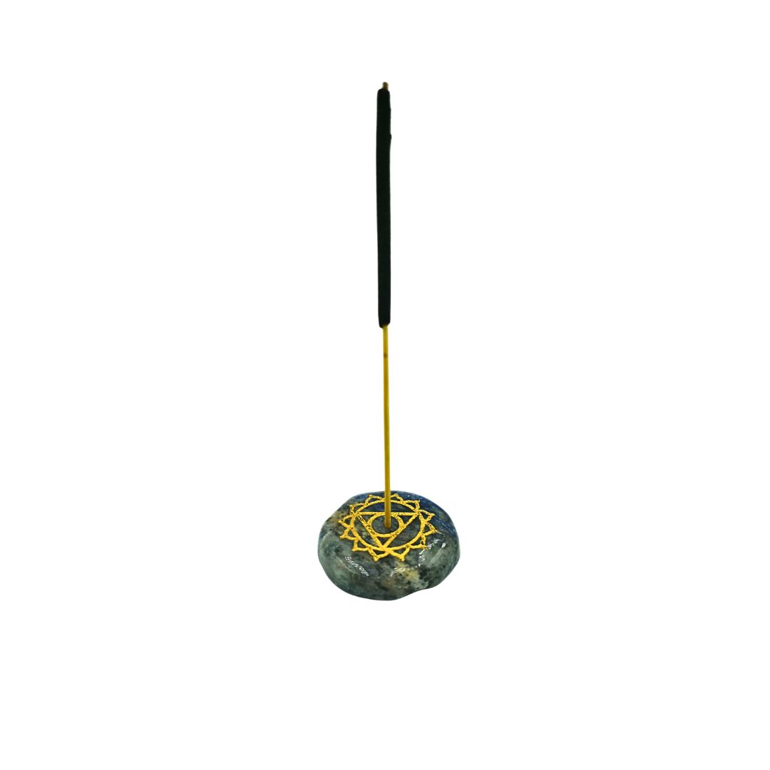 Sodalite Throat Chakra Engraved Cabochon Incense Holder