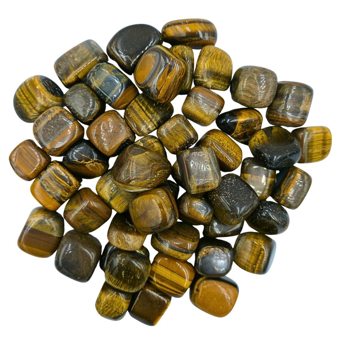Tigers Eye Tumbled Gemstone Medium  - Pack of 10