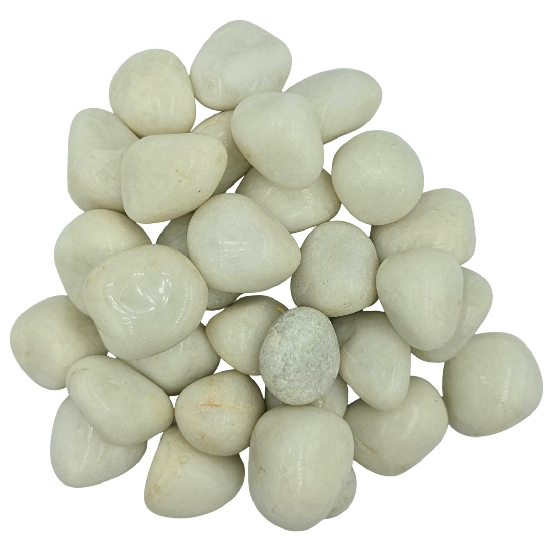 White Agate Tumbled Gemstone Medium - Pack of 10