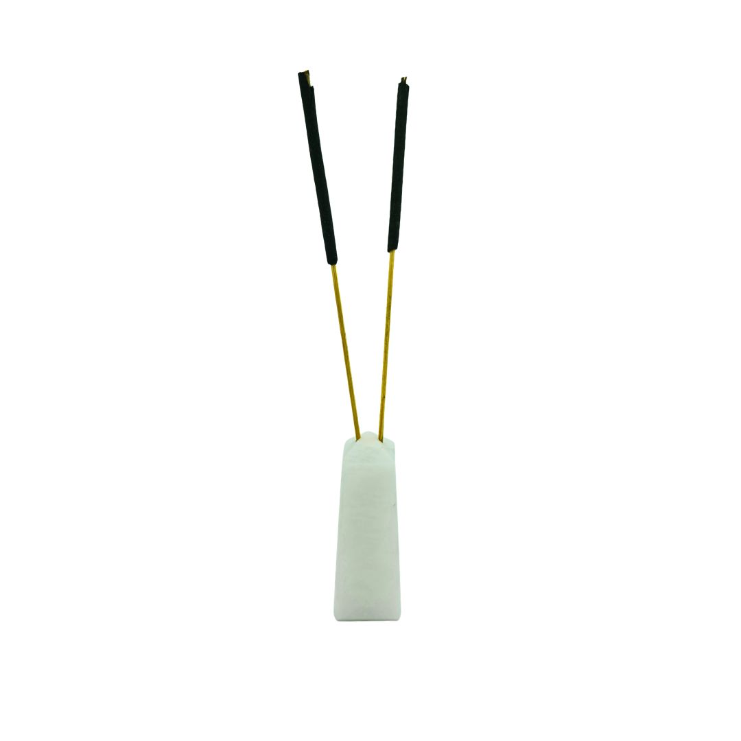 White Agate Tower Incense Holder