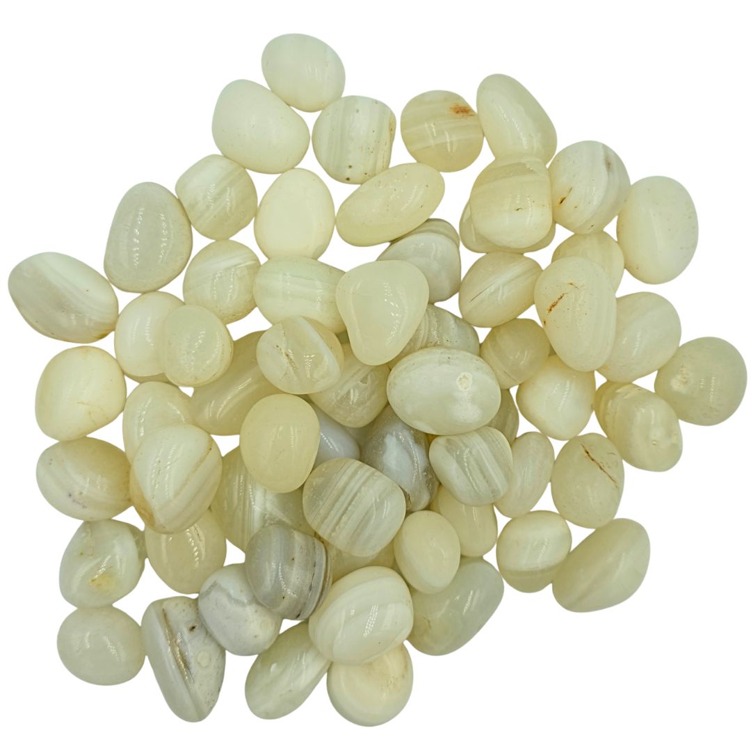 White Banded Agate Tumbled Gemstone Small  - Pack of 10